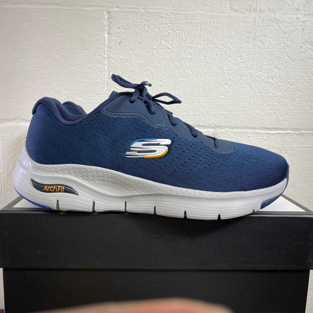 Skechers Archfit 232303WW Navy Blue Walking Shoes Sneakers Men's 13 US/12 UK